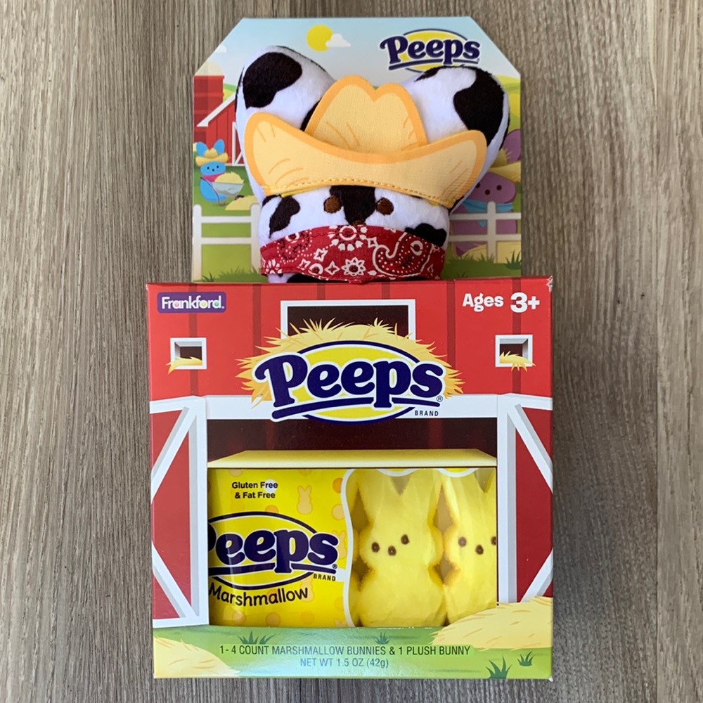 Frankford Peeps Bunny Plush Farm House Gift Set Marshmallow Rabbit Bunnies 1.5oz